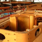 La goélette "La Gaillarde" roof en cours de rénovation. Photo prise à l'atelier de rénovation du Musée Maritime de Rouen